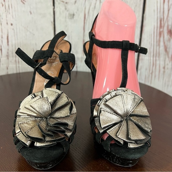 JEFFREY CAMPBELL DIANA Black and Bronze Gold Women's Platform Heels 7.5 NIB - Picture 7 of 16